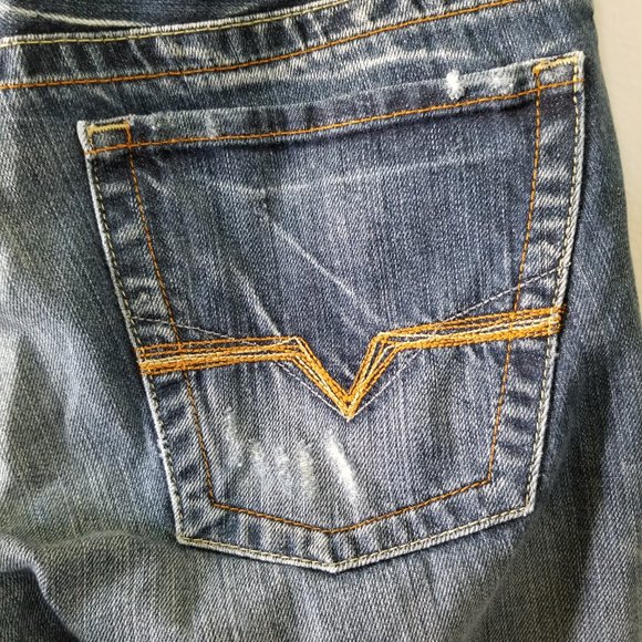 Vintage Authentic REBEL Low Rise Straight Leg Button Fly Men's Jeans W 33 L 30 - Picture 5 of 8